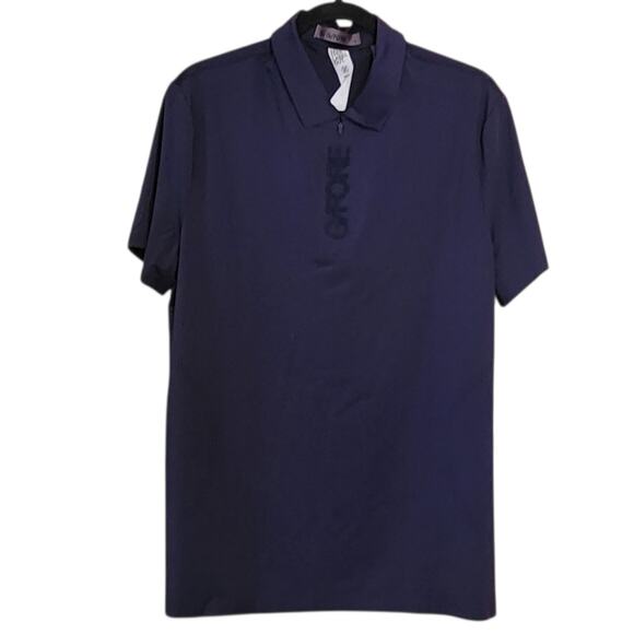 NWT G/FORE Golf Polo Shirt Tech Pique Quarter Zip Perforated in Twilight, sz L - Picture 2 of 12